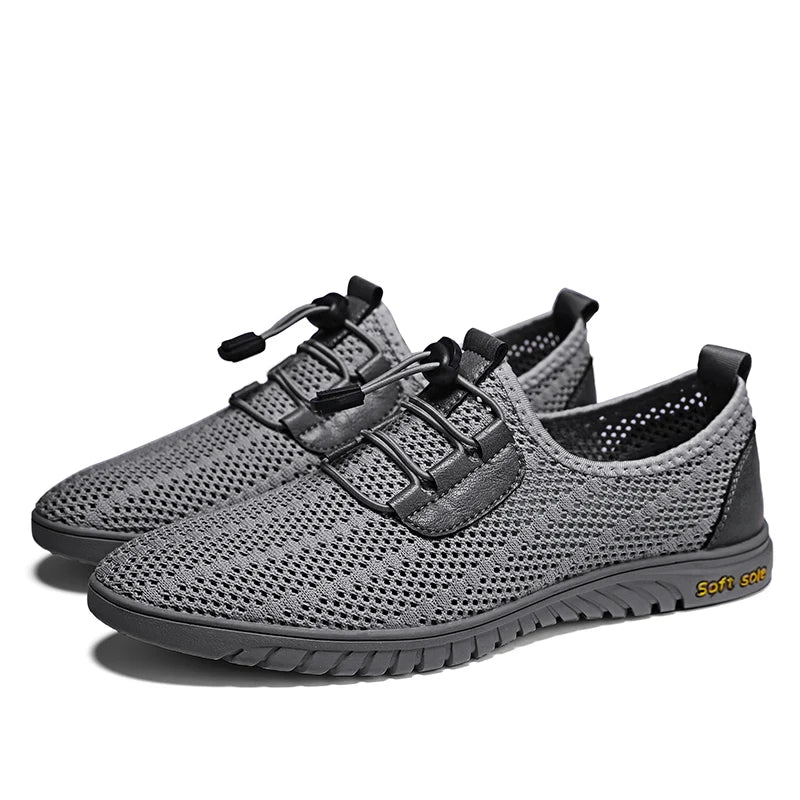 Summer Breathable Casual Men Shoes Business Mesh Dress Shoes Men Sneakers Soft Flats Hot Sale Summer Casual Shoes Moccasins  Amaijoin