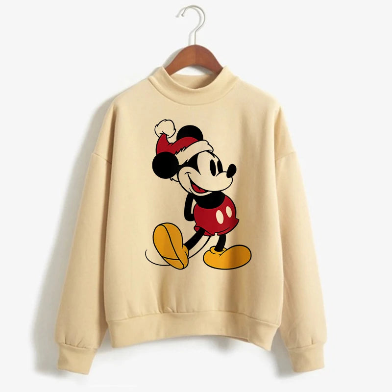 Sweatshirts Turtleneck Minnie Kawaii Cartoon  Anime Sweatshirt Disney Mickey Mouse Hoodie Clothes Girl Boy Top Hoodies  Amaijoin