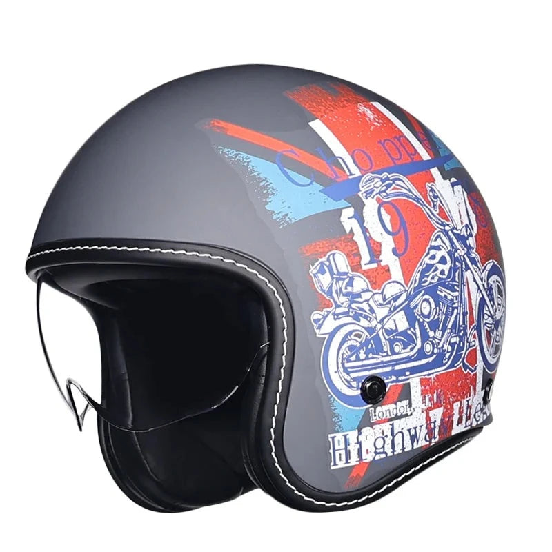 ORZ Retro Motorcycle Helmet Men's and Women's Half Helmet Cruise 3/4 Helmet Scooter Cruise  Amaijoin