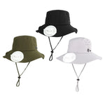 Carregue a imagem no visualizador da Galeria, Fan Cooling Hat Breathable Fisherman Hat with Fan for Women Adults Climbing  Amaijoin
