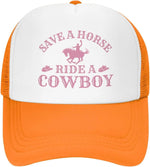 Carregue a imagem no visualizador da Galeria, Save a Horse Ride a Cowboy Hat Unisex Adjustable Summer Outdoor Adult Baseball Cap Trucker Hat for Women Men Sun Protection  Amaijoin
