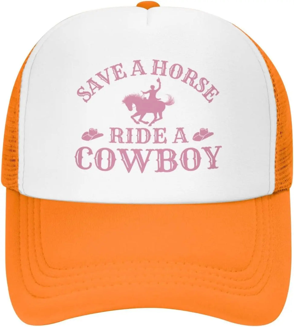 Save a Horse Ride a Cowboy Hat Unisex Adjustable Summer Outdoor Adult Baseball Cap Trucker Hat for Women Men Sun Protection  Amaijoin