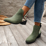 Carregue a imagem no visualizador da Galeria, 2024  Winter Shoes for Women Side Zip Mixed Colors Women&#39;s Ankle Boots Square Heel Women&#39;s Shoes Basic Low Heel Ladies Boots  Amaijoin
