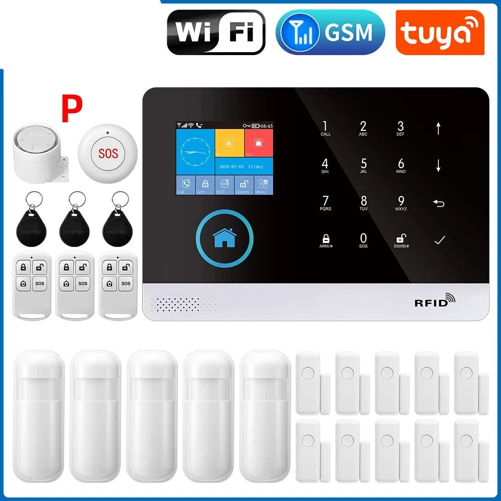 PGST 103 2.4 inch Screen 4G 2G WIFI GSM Home Bulgar Security System for Home 433MHz APP Control RFID Card with PIR Motion  Amaijoin