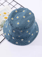 Carregue a imagem no visualizador da Galeria, Little Daisy Embroidered Fisherman Hat for Women in Spring and Summer Fashion Versatile Sunshade and Sunscreen Show Small Face  Amaijoin
