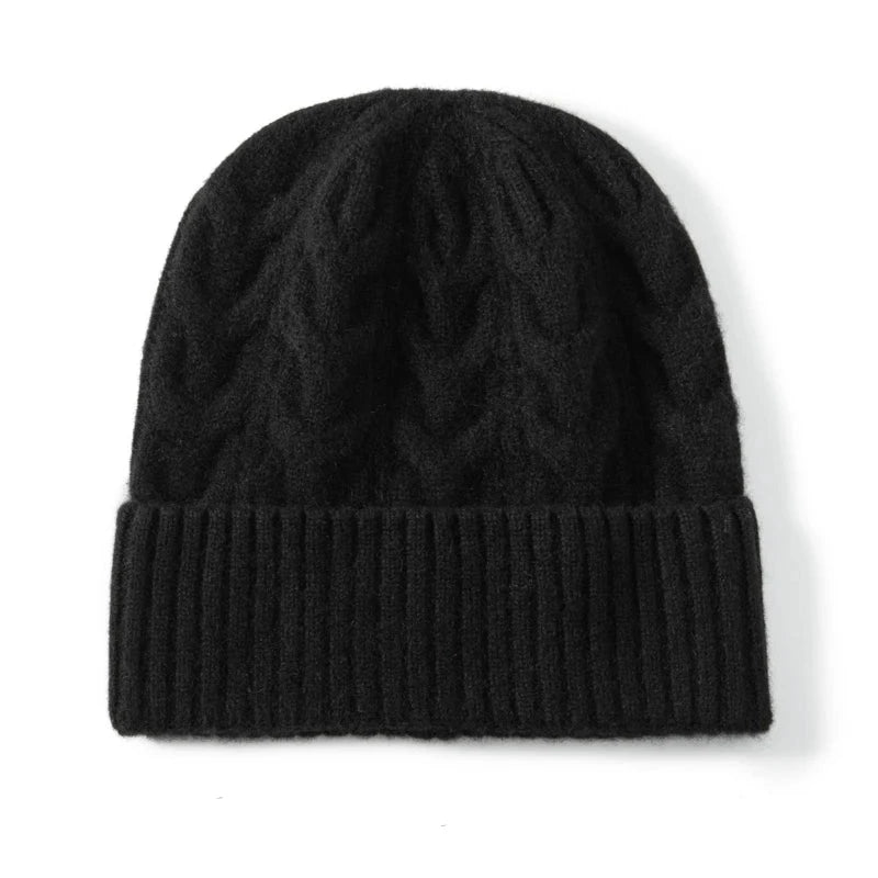 MERRILAMB Top Quality Cashmere Hat for Women Men Winter Solid Knitted Twisted Thick Skullies Beanies Warm Outdoor Cap Unisex  Amaijoin