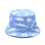 Carregue a imagem no visualizador da Galeria, 2022 Cotton Blue Sky And White Clouds Print Bucket Hat Fisherman Hat Outdoor Travel Sun Cap For Men And Women 05  Amaijoin
