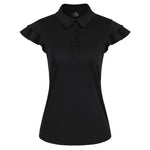 Carregue a imagem no visualizador da Galeria, JS Women Lapel Collar Sports Shirt Flutter Sleeve Button Up Neck Sports Golf Wear Tops Short Sleeve Quick Drying T Shirt A20  Amaijoin
