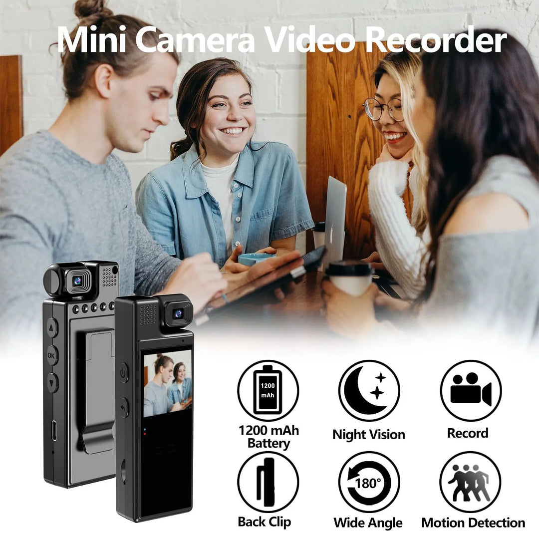 Full 1080P high-definition mini camera with 180 degree rotation infrared night vision portable camera BodyCam small bicycle came  Amaijoin