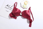 Load image into Gallery viewer, Birdtree 100%Real Silk Double-side Silk Bras Sexy Wire Free Ruched Fashion Sweet Seamless Bras 75 80 38 40 95 AB P3N001QM  Amaijoin
