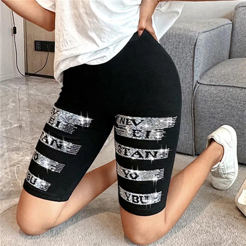 Women Thin Fitness Short Pants Ladies High-Waist Summer Shorts Bottom Biker Cycling Shorts Bodycon Streetwear female Clothing  Amaijoin