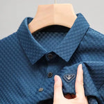 Carregue a imagem no visualizador da Galeria, Luxury fashion waffle short sleeve T-shirt men&#39;s 2023 summer high-end brand ice silk breathable casual business lapel polo shirt  Amaijoin
