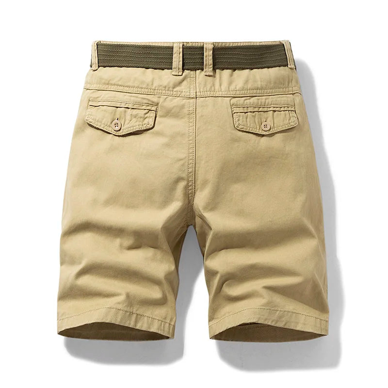 New Summer Men Cargo Shorts Cotton Casual Mens Shorts Pants Jogger Military Solid Straight Cargo Shorts Men Brand Clothing 2022  Amaijoin