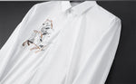 Carregue a imagem no visualizador da Galeria, Luxury Horse Embroidered Shirt for Men Long Sleeved Slim Fit Casual Shirt High Quality Business Social Banquets Dress Shirts  Amaijoin
