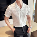 Load image into Gallery viewer, Summer Sexy Hollow Lace Shirts For Men Korean Luxury Clothing Men&#39;s Social Shirt Slim Fit Casual Breathable Blouse Homme BigSize  Amaijoin
