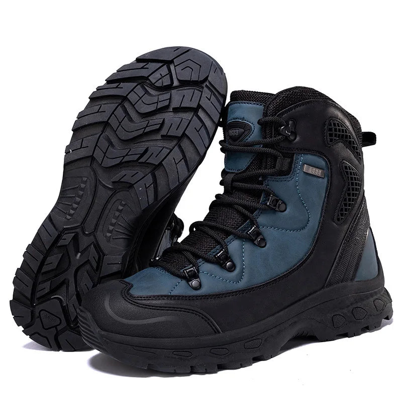 Men's Military Boots Rotating Button Men Desert Tactical Boots Outdoor Combat Boots Wear Resistant Man Winter Boots Hiking Shoes  Amaijoin