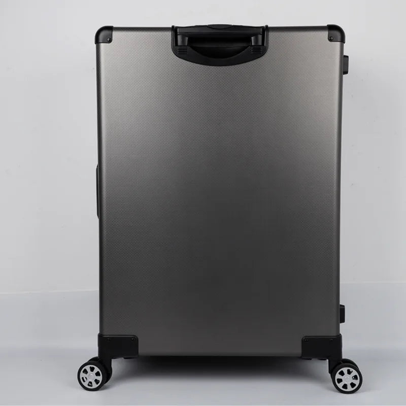 Smooth 100% Aluminum Suitcase Spinner Carry-on Cabin Trolley Case 100 Aluminium Luggage  Amaijoin