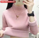 Carregue a imagem no visualizador da Galeria, Turtleneck Winter Sweater Women Elegant Thicken Velvet Lined Warm Sueter Knitted Pullover Slim Tops Jersey Knitwear Jumper New  Amaijoin
