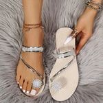 Carregue a imagem no visualizador da Galeria, Sandals Women&#39;s Summer New Fashion Beach Sandals Rhinestone Flat Slippers Luxury Sandals Women Designers Designer Shoes  Amaijoin
