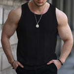 Carregue a imagem no visualizador da Galeria, Summer New Men&#39;s Sleeveless T-shirt Sleeveless Slim Knit Vest Men&#39;s Tank Top Sexy Hollow Through Men&#39;s Vest FugeesTee Sportswear  Amaijoin
