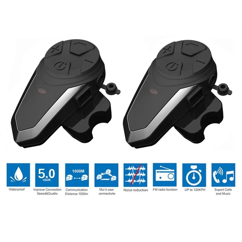 BT-S3NS Motorcycle Helmet Bluetooth-Compatible Headset Intercom Communication Interphone MP3 GPS Waterproof Intercomunicador  Amaijoin