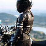 Carregue a imagem no visualizador da Galeria, Moto Cycling Leather Jacket Women Cowhide Jacket Fall Prevention Clothing Suit With CE Protector For 4 Seasons  Amaijoin
