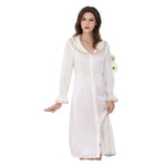 Carregue a imagem no visualizador da Galeria, BirdTree, 19MM 100%Real Silk Pajamas Dress, Women Long Sleeve Lace, Sexy Loose Sleepwear, 2024 Summer New Nightgown P439103QM  Amaijoin
