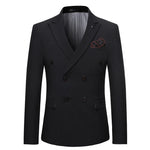 Carregue a imagem no visualizador da Galeria, Blazer + Pants High-end Solid Color Mens Casual Business Double-breasted Suit 2pcs Groom Wedding Dress Tuxedo Jacket Trousers  Amaijoin
