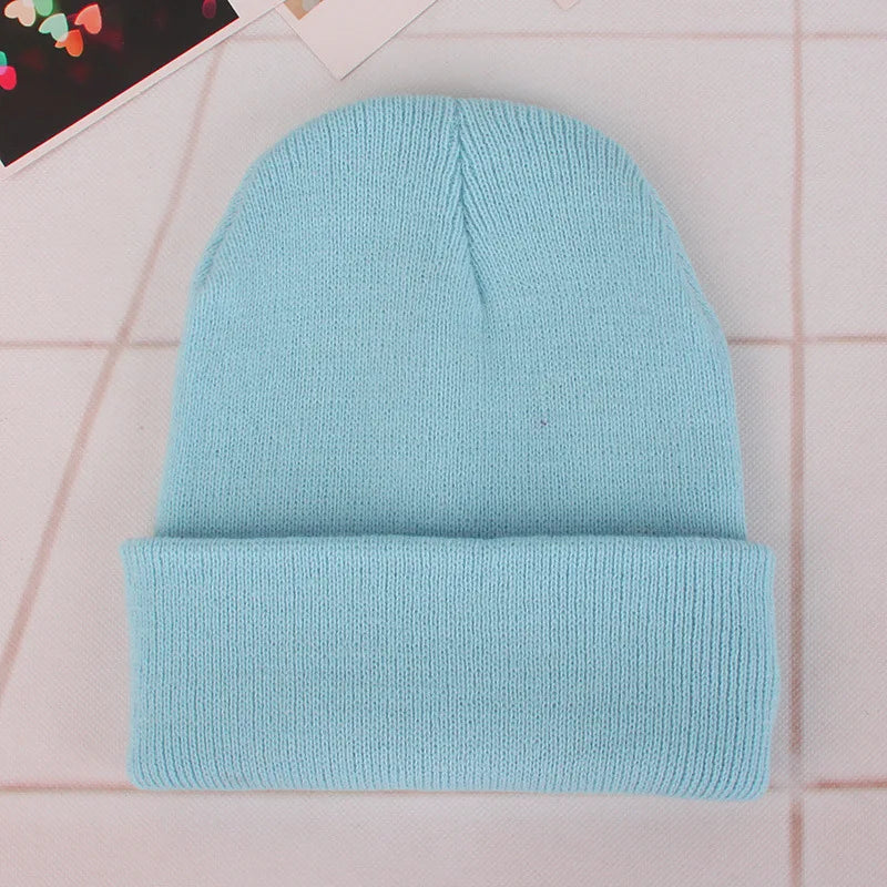 20 Colors New Korean Wool Acrylic Knitted Caps Women Men Skullcap Autumn Winter Elastic Skullies Beanies Cap Wholesale  Amaijoin