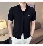 Carregue a imagem no visualizador da Galeria, Men&#39;s Summer High Quality Casual Short-sleeved Shirts/Male Slim Fit Lapel Fashion Business and Casual Shirt Plus S-4XL  Amaijoin
