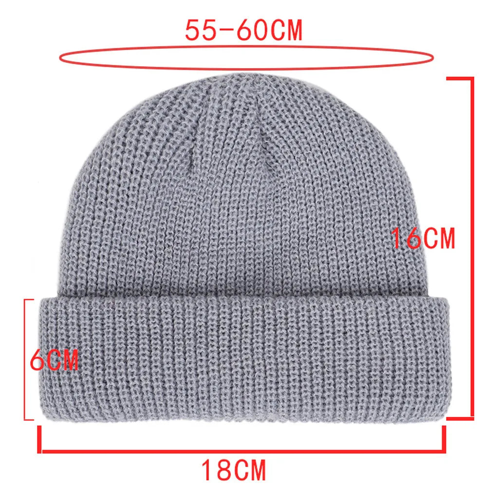 Winter Warm Beanies Casual Short Thread Hip Hop Hat Adult Men  Female Wool Knitted Skull Cap Elastic  Unisex  Amaijoin