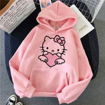 Carregue a imagem no visualizador da Galeria, Women 90s Y2k 2000s Hoodies Hello Kitty Hip Hop Hoodie Sanrio Sweatshirt Clothes Tops Sweatshirt Clothing Streetwear  Amaijoin
