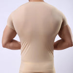 Carregue a imagem no visualizador da Galeria, Men&#39;s Sheer Undershirts Man Ice Silk Mesh See through Basics Shirts Sexy Fitness Bodybuilding Underwear  Amaijoin
