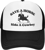 Carregue a imagem no visualizador da Galeria, Save a Horse Ride a Cowboy Hat Unisex Adjustable Summer Outdoor Adult Baseball Cap Trucker Hat for Women Men Sun Protection  Amaijoin
