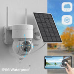 Carregue a imagem no visualizador da Galeria, WiFi PTZ Camera Outdoor Wireless Solar IP Camera 4MP HD Built-in Battery Video Surveillance Camera Long Time Standby iCsee APP  Amaijoin
