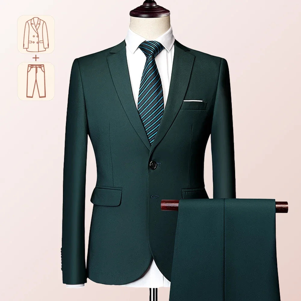 Men's Business Casual Suit for Weddings, Genuine Blazer, Vest and Pants, Big & Tall,Slim Fit Waistcoat, Dress Trousers, US Size  Amaijoin