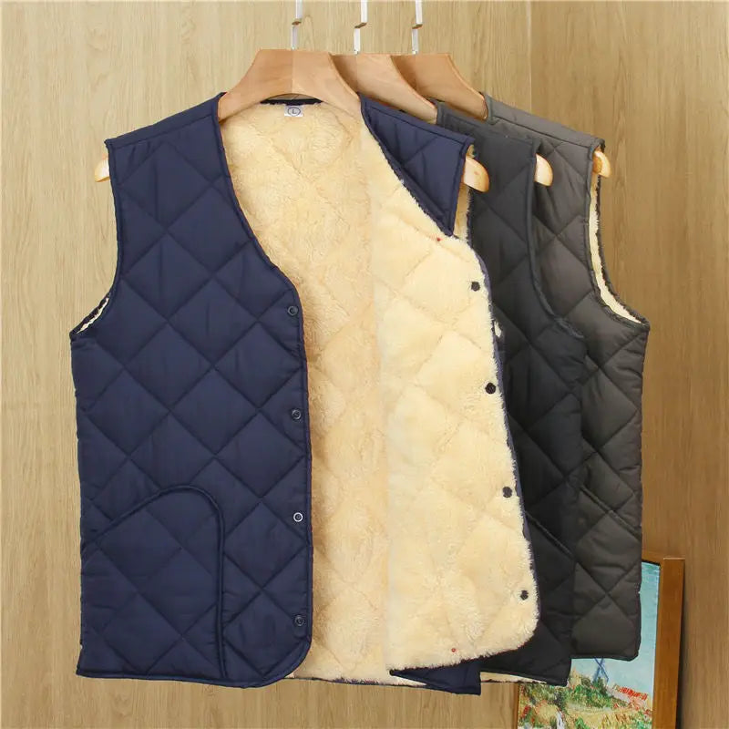 Vests Jacket Men Autumn Winter Fleece Sleeveless Jackets Men Clothing Waist Coat Fashion Solid Waistcoat Clothing Plus Size 6XL  Amaijoin