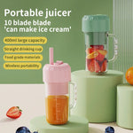 Carregue a imagem no visualizador da Galeria, Portable Blender Bottle Electric 10 Blades 400ml Juice Blender Fresh Juice Smoothie Blender Ice CrushCup Food Processor  Amaijoin
