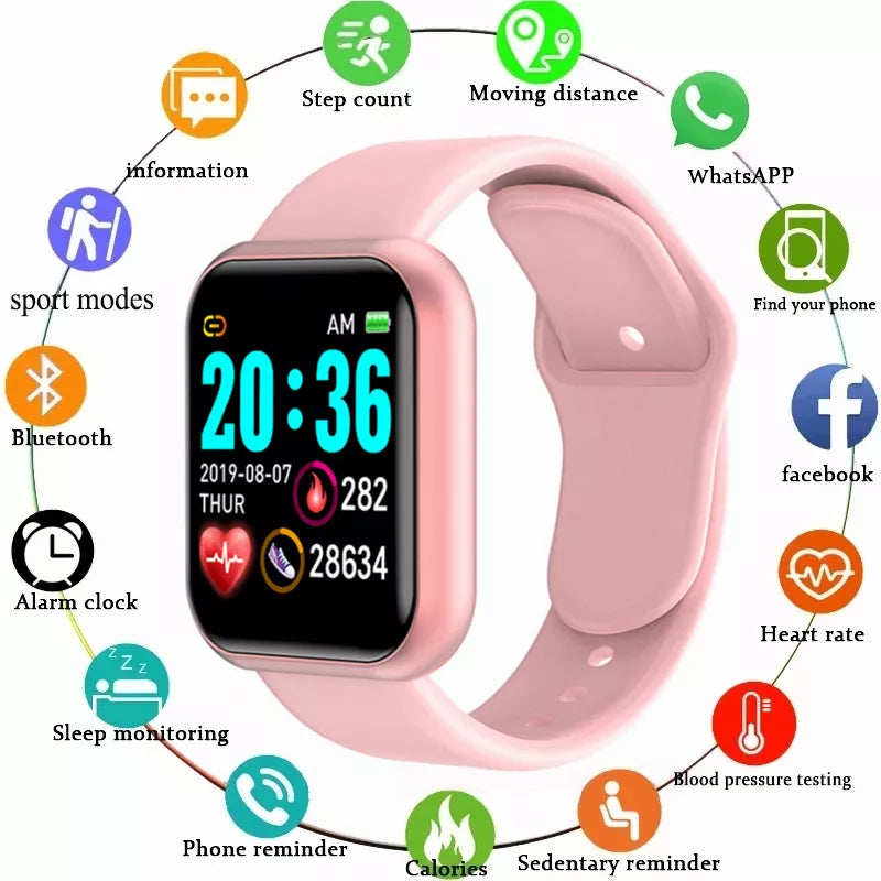 Multifunctional Smart Watch Men Women Bluetooth Connected Phone Music Fitness Sports Bracelet Sleep Monitor Y68 Smartwatch D20  Amaijoin