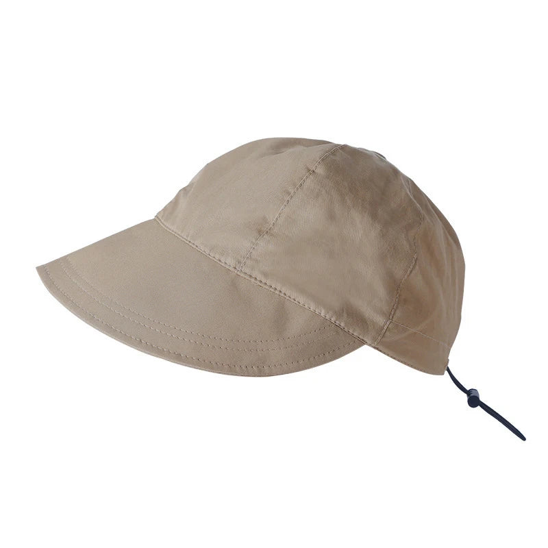 Foldable Wide Brim Ponytail Sun Hat Drawstring Adjustable Cap  Summer Quick-dry Visor Fisherman CapFor Women Beach Hat  Amaijoin