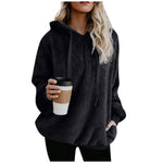 Carregue a imagem no visualizador da Galeria, Winter Women Long Sleeve Fleece Hooded Sweatshirt Pullover Warm Jumper Sweaters With 1/4 Zip  Amaijoin
