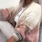 Carregue a imagem no visualizador da Galeria, Color Block Button Down Knit Cardigan, Casual Long Sleeve Comfy Sweater, Women&#39;s Clothing  Amaijoin
