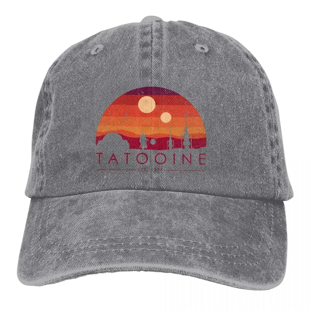 Washed Men's Baseball Cap RETRO EST Trucker Snapback Cowboy Caps Dad Hat Tatooine All Seasons Travel Adjustable Hats  Amaijoin