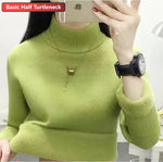 Carregue a imagem no visualizador da Galeria, Turtleneck Winter Sweater Women Elegant Thicken Velvet Lined Warm Sueter Knitted Pullover Slim Tops Jersey Knitwear Jumper New  Amaijoin
