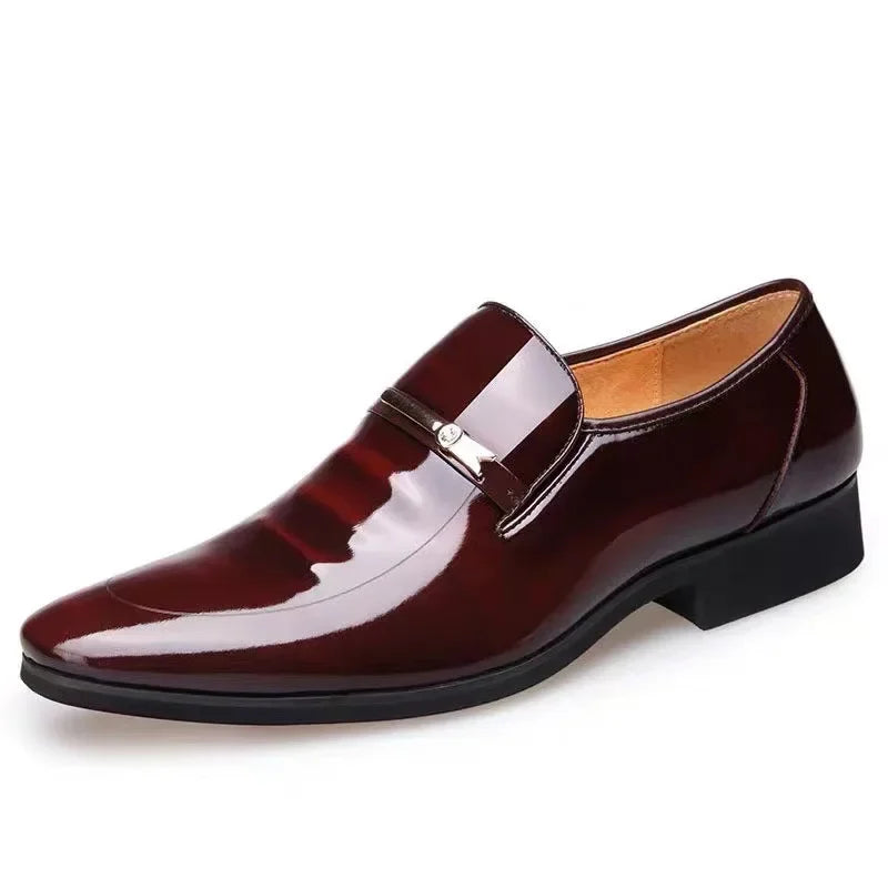 Luxury Business Oxford Leather Shoes Men Breathable Patent Leather Formal Shoes Plus Size Man Office Wedding Flats Male Black  Amaijoin