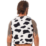 Carregue a imagem no visualizador da Galeria, Men&#39;s Cow Print Sleeveless Open Front Coat Vest Hippie Christmas Halloween Carnival Cowboy Role Play Fancy Costumes Cow Vest  Amaijoin
