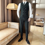 Carregue a imagem no visualizador da Galeria, High Quality Double-Breasted Solid Mens Vest Coat Korean Style Business Slim Fit Male Waistcoat Groom Wedding Dress Suit Vests  Amaijoin
