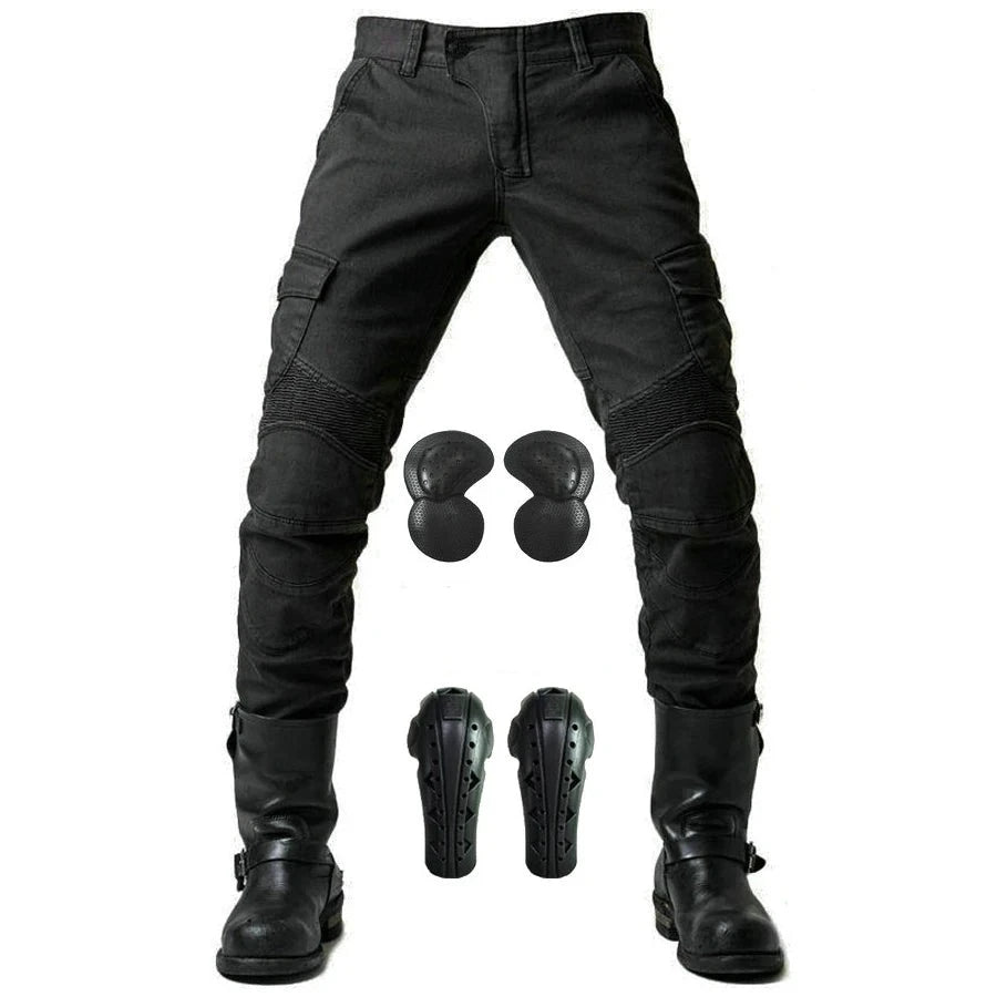 2024 New Motorcycle Black Men Jeans Upgrade Extension Protector Detachable Racing Road Rider Four Seasons Casual Fashion Pants  Amaijoin