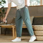 Load image into Gallery viewer, 2023 Summer Men&#39;s Trousers Cotton Linen Fashion Casual Pants Solid Color Breathable Loose Shorts Straight Pants Streetwear M-5XL  Amaijoin
