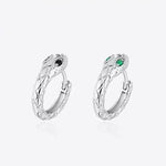 Carregue a imagem no visualizador da Galeria, New Arrival Zircon Snake Earrings For Men Jewelry Personality Hoops 925 Sterling Silver Earrings Male Ear Accessories  Amaijoin
